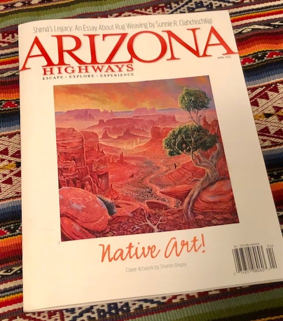 Cover of Arizona Highways magazine, featuring Shonto Begay artwork